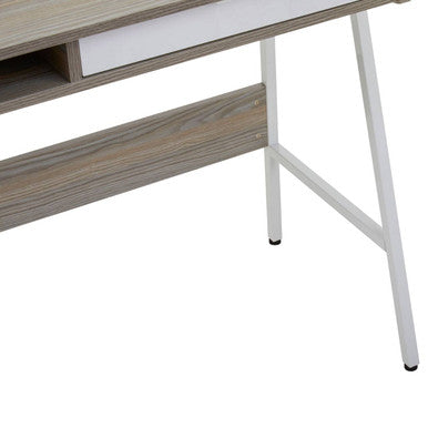 Bradbury Light Oak Veneer Desk with Drawer and Shelf