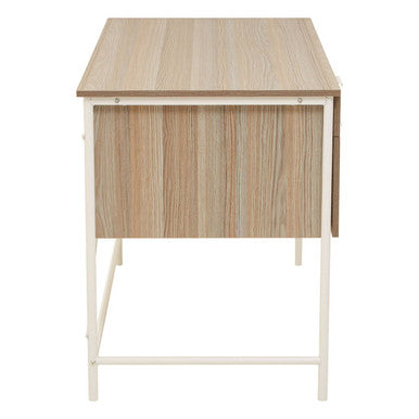 Bradbury Light Oak Veneer 2 Drawer Desk with Metal Frame