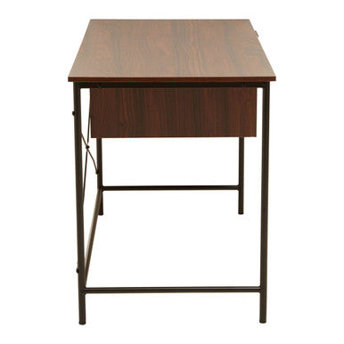 Bradbury Dark Walnut Veneer 2 Drawer Desk with Metal Frame