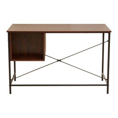 Bradbury Dark Walnut Veneer 2 Drawer Desk with Metal Frame