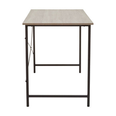 Bradbury Grey Oak Veneer Desk with Metal Frame