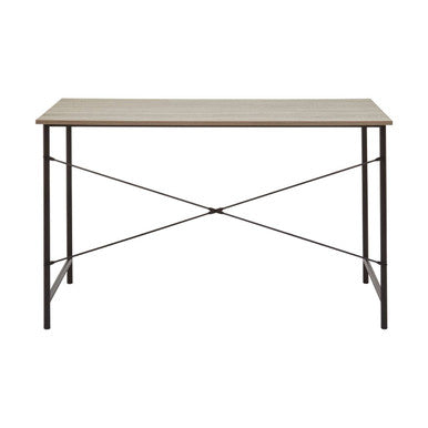 Bradbury Grey Oak Veneer Desk with Metal Frame