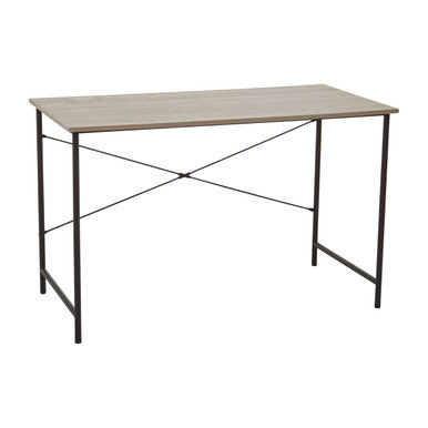 Bradbury Grey Oak Veneer Desk with Metal Frame