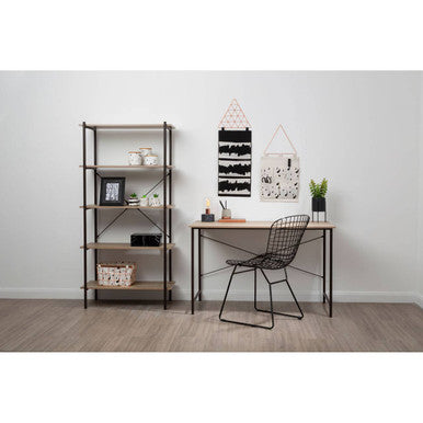 Bradbury Grey Oak Veneer Desk with Metal Frame