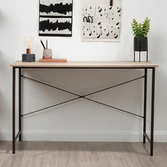 Bradbury Grey Oak Veneer Desk with Metal Frame