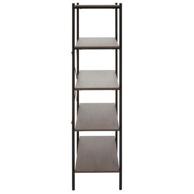 Bradbury Dark Oak Veneer 5 Tier Shelf Unit with Metal Frame