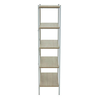 Bradbury Natural Oak Veneer 5 Tier Shelf Unit with Metal Frame