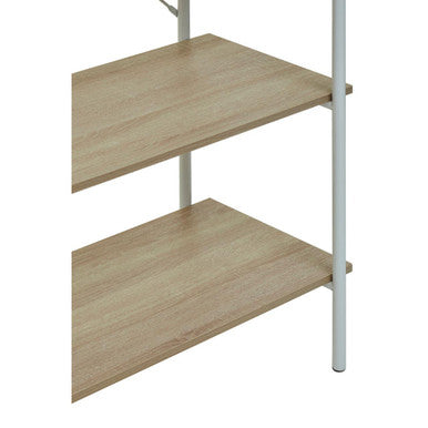 Bradbury Natural Oak Veneer 5 Tier Shelf Unit with Metal Frame