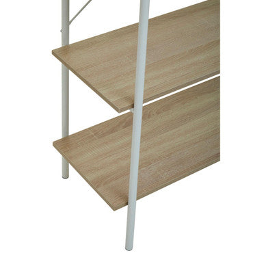 Bradbury Natural Oak Veneer 5 Tier Shelf Unit with Metal Frame