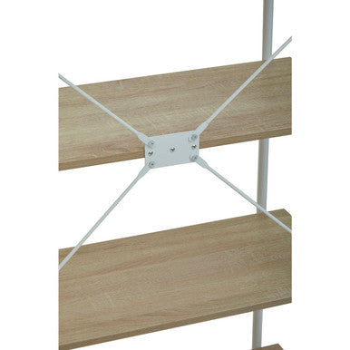 Bradbury Natural Oak Veneer 5 Tier Shelf Unit with Metal Frame