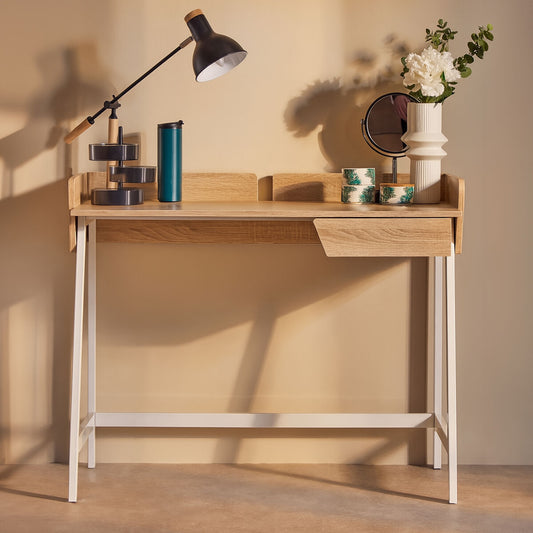 Bradbury Natural Oak Veneer 1 Drawer Desk