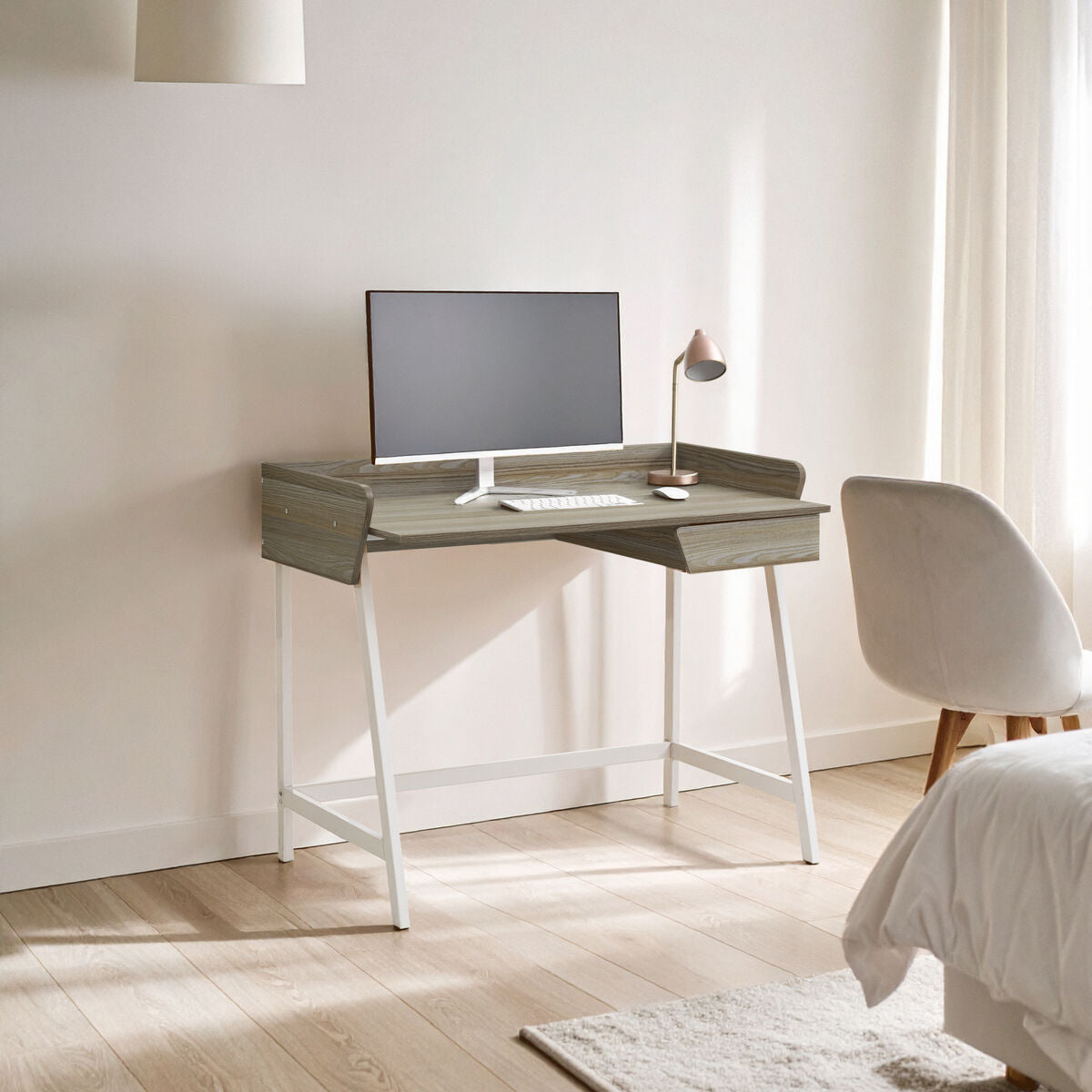 Bradbury Light Oak Veneer 1 Drawer Desk