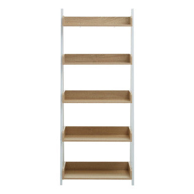Bradbury Natural Oak Veneer 5 Tier Ladder Shelf Unit