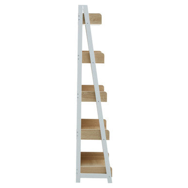 Bradbury Natural Oak Veneer 5 Tier Ladder Shelf Unit