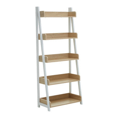 Bradbury Natural Oak Veneer 5 Tier Ladder Shelf Unit