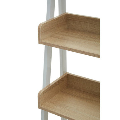 Bradbury Natural Oak Veneer 5 Tier Ladder Shelf Unit