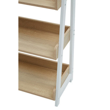 Bradbury Natural Oak Veneer 5 Tier Ladder Shelf Unit