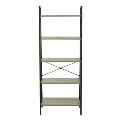 Bradbury Grey Oak Veneer 5 Tier Ladder Shelf Unit