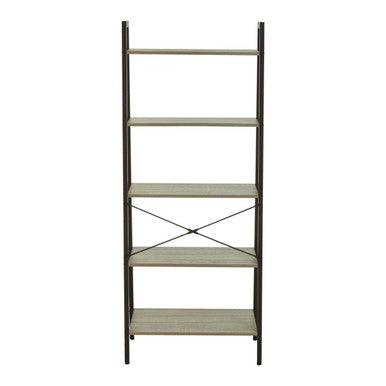 Bradbury Grey Oak Veneer 5 Tier Ladder Shelf Unit