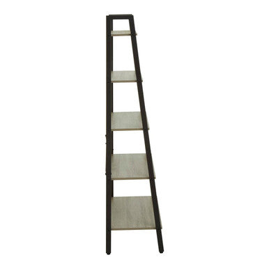 Bradbury Grey Oak Veneer 5 Tier Ladder Shelf Unit