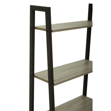 Bradbury Grey Oak Veneer 5 Tier Ladder Shelf Unit