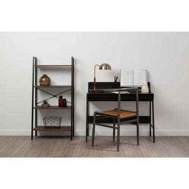Bradbury Dark Oak Veneer 4 Tier Ladder Shelf Unit