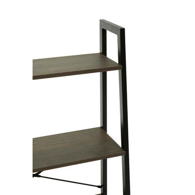 Bradbury Dark Oak Veneer 4 Tier Ladder Shelf Unit