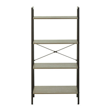 Bradbury Grey Oak Veneer 4 Tier Ladder Shelf Unit