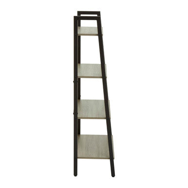 Bradbury Grey Oak Veneer 4 Tier Ladder Shelf Unit