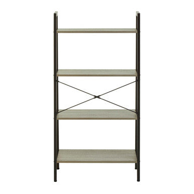 Bradbury Grey Oak Veneer 4 Tier Ladder Shelf Unit