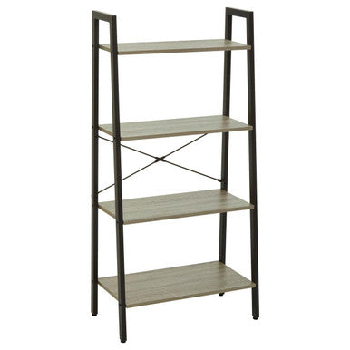 Bradbury Grey Oak Veneer 4 Tier Ladder Shelf Unit