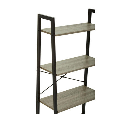 Bradbury Grey Oak Veneer 4 Tier Ladder Shelf Unit