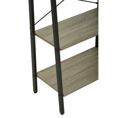 Bradbury Grey Oak Veneer 4 Tier Ladder Shelf Unit