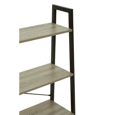Bradbury Grey Oak Veneer 4 Tier Ladder Shelf Unit
