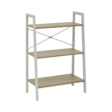 Bradbury Natural Oak Veneer 3 Tier Ladder Shelf Unit