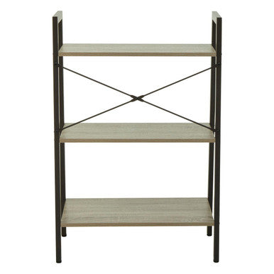 Bradbury Grey Oak Veneer 3 Tier Ladder Shelf Unit