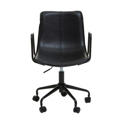 Branson Black Leather Effect Home Office Chair