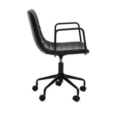 Forbes Black Leather Effect Home Office Chair