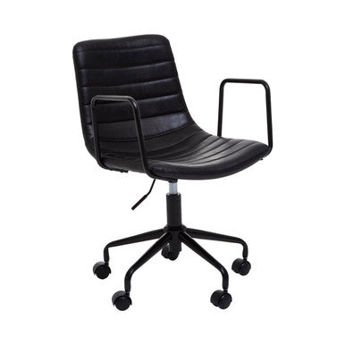 Forbes Black Leather Effect Home Office Chair