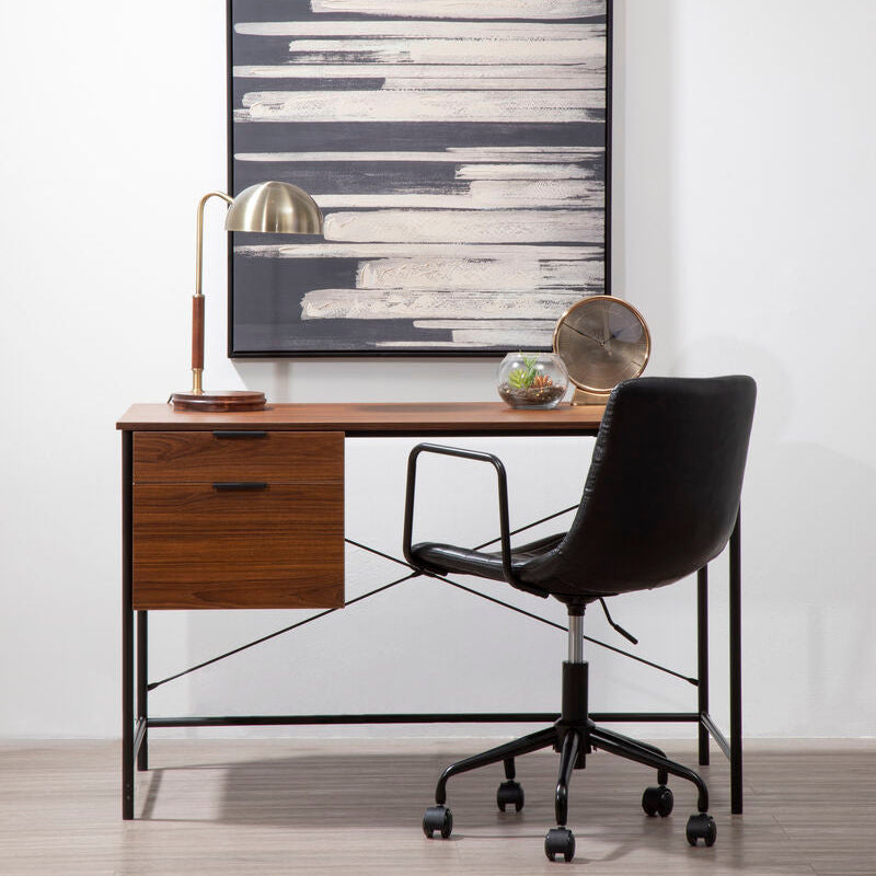 Forbes Black Leather Effect Home Office Chair