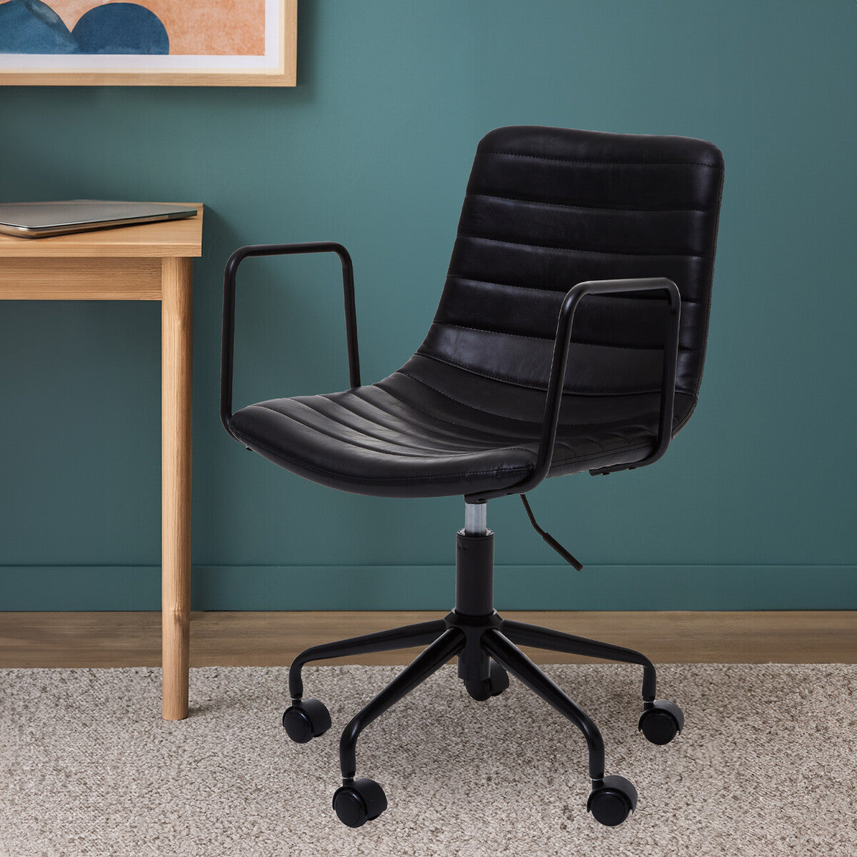 Forbes Black Leather Effect Home Office Chair