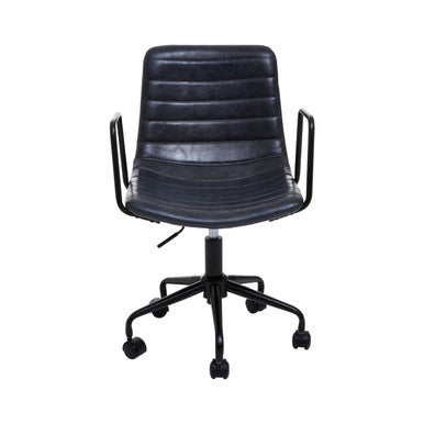 Forbes Grey Leather Effect Home Office Chair