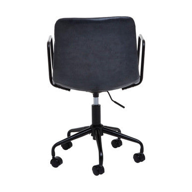 Forbes Grey Leather Effect Home Office Chair