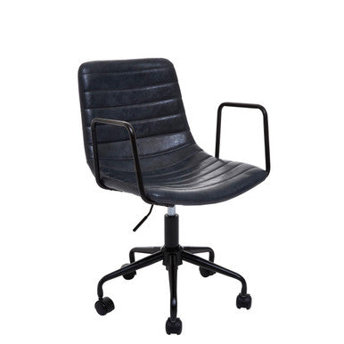 Forbes Grey Leather Effect Home Office Chair