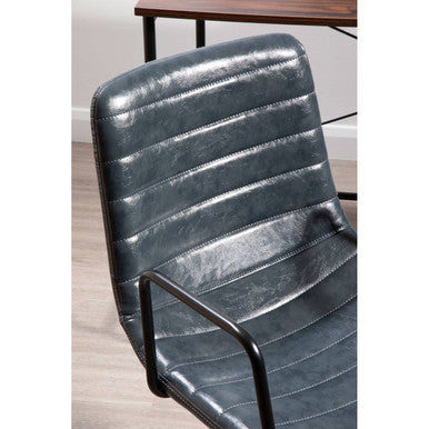 Forbes Grey Leather Effect Home Office Chair