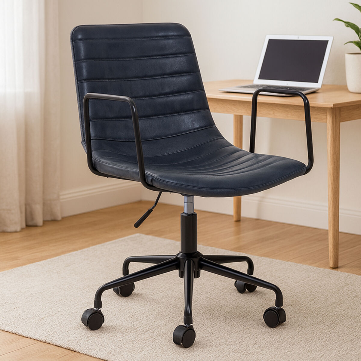 Forbes Grey Leather Effect Home Office Chair