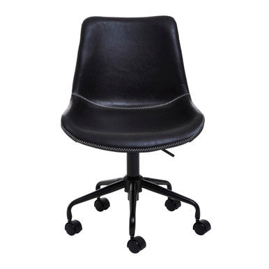 Bloomberg Black Leather Effect Home Office Chair