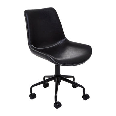Bloomberg Black Leather Effect Home Office Chair