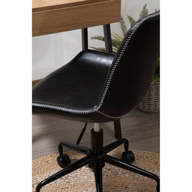 Bloomberg Black Leather Effect Home Office Chair