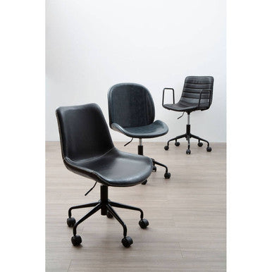 Bloomberg Black Leather Effect Home Office Chair